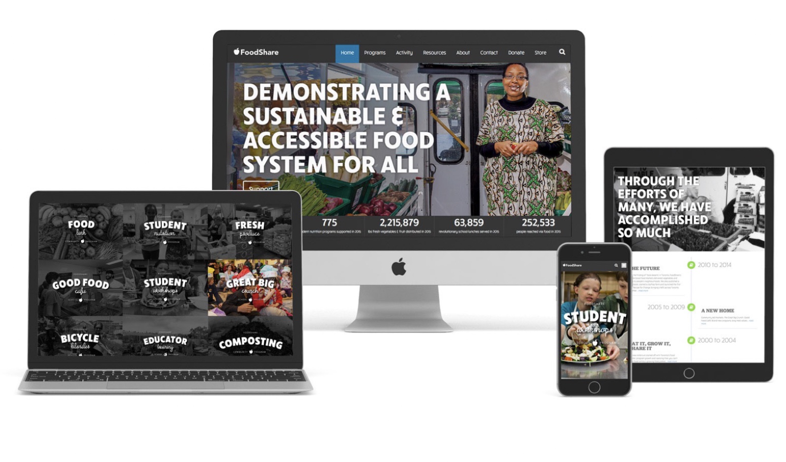 FoodShare site — rebuilt around what each audience needs to do